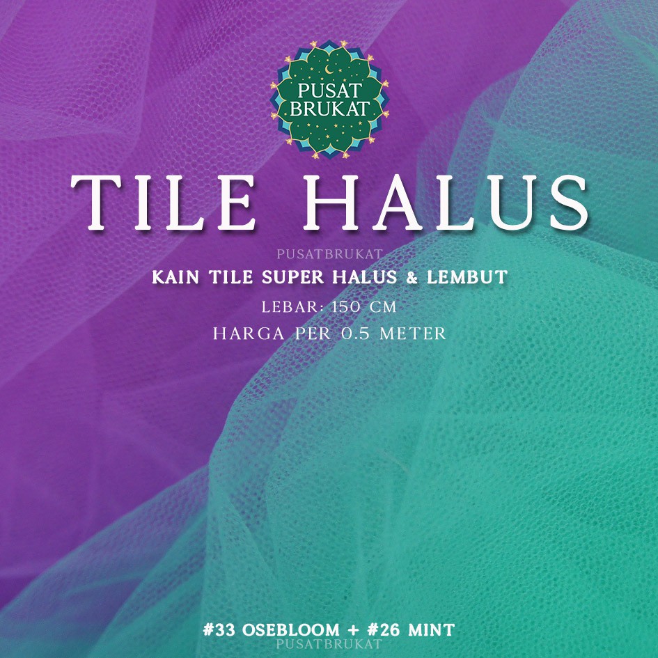 KAIN TILE POLOS LEMBUT / KAIN TULE HALUS - TULLE DEKORASI &amp; SOUVENIR, LEBAR 150CM [harga per 0.5m]
