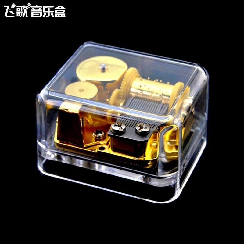 Kotak Musik Otomatis Putar Music Box Automatic Acrylic Akrilik Kado Ulang Tahun Unik Vintage Antik