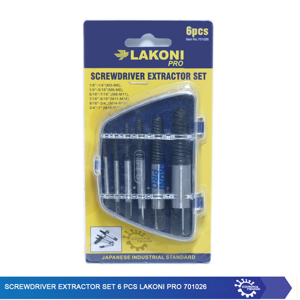 701026 Screwdriver Extractor Set 6 Pcs - Lakoni Pro