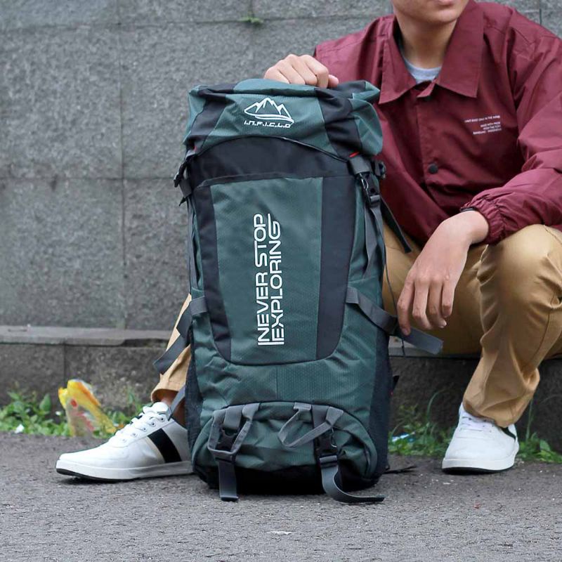 Tas Carrier Pria Hiking Gunung Outdoor 60 - 70 Liter Adventure Keril Distro Original Bahan Cordura | Tas Muncak Mudik Jumbo Besar Murah Original