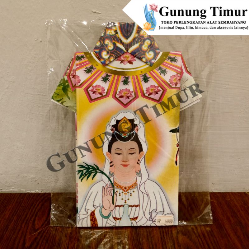 Baju Kertas Sembahyang Kwan Im Lipat Tersedia Ukuran Besar dan Kecil isi 3 lembar - Peralatan Sembahyang Murah