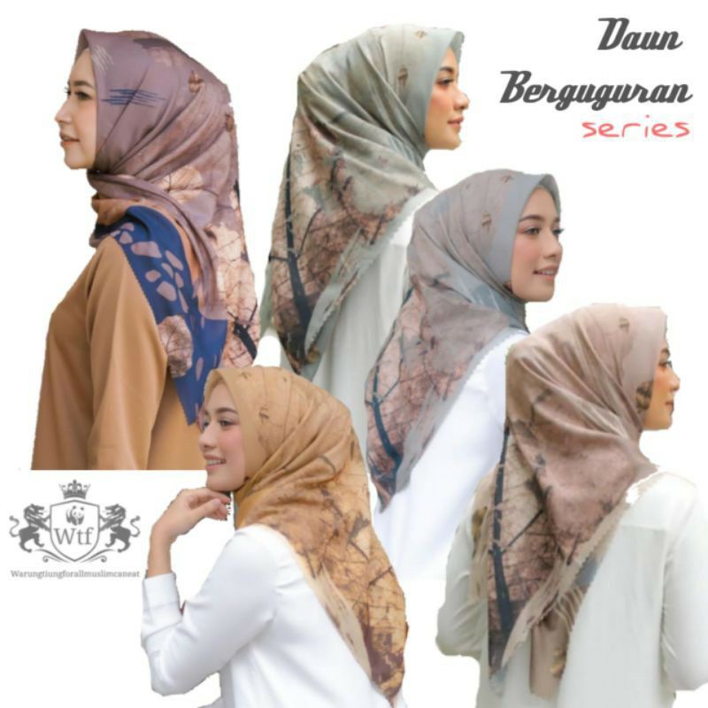 HIJAB MURAH/HIJAB VOAL MOTIF DAUN SERIES/HIJAB SEGIEMPAT