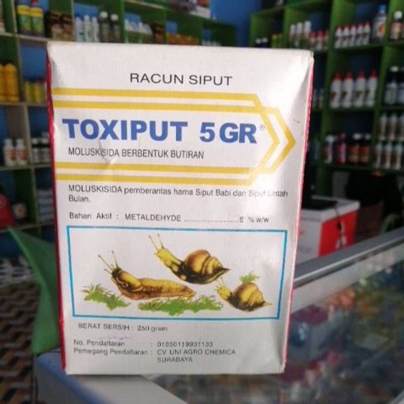 moluskisida PEMBASMI HAMA SIPUT TOXIPUT 5 GR ISI 250 G membasmi hama siput babi dan siput lintah