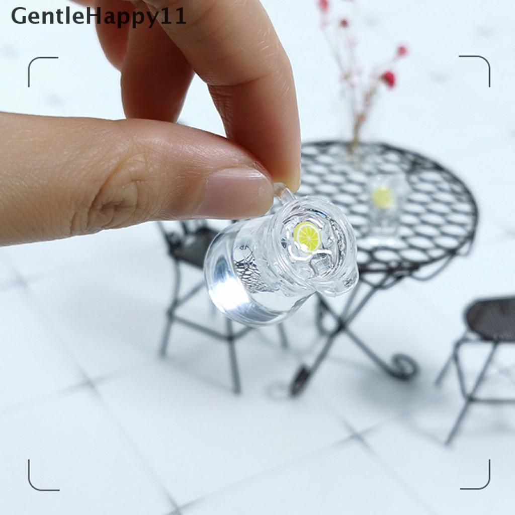 Gentlehappy 3pcs / set Mainan Miniatur Gelas Jus lemon Untuk Aksesoris Rumah Boneka