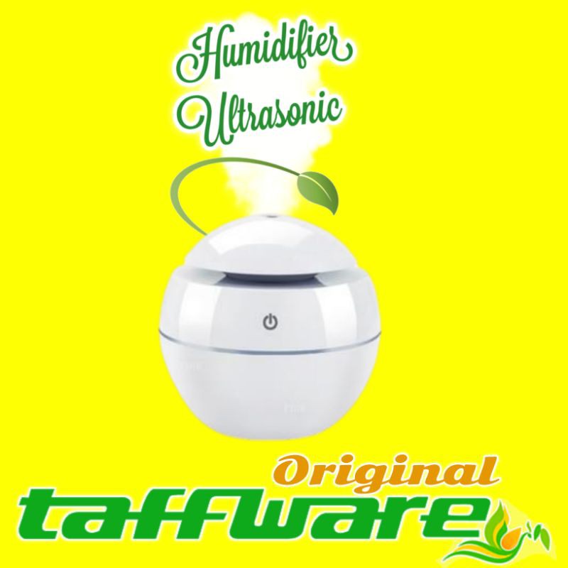 Air Humidifier Diffuser Aromatherapy Aromaterapi Disfuser Taffware Pelembab Pewangi Ruangan 130ml-Putih No Oil