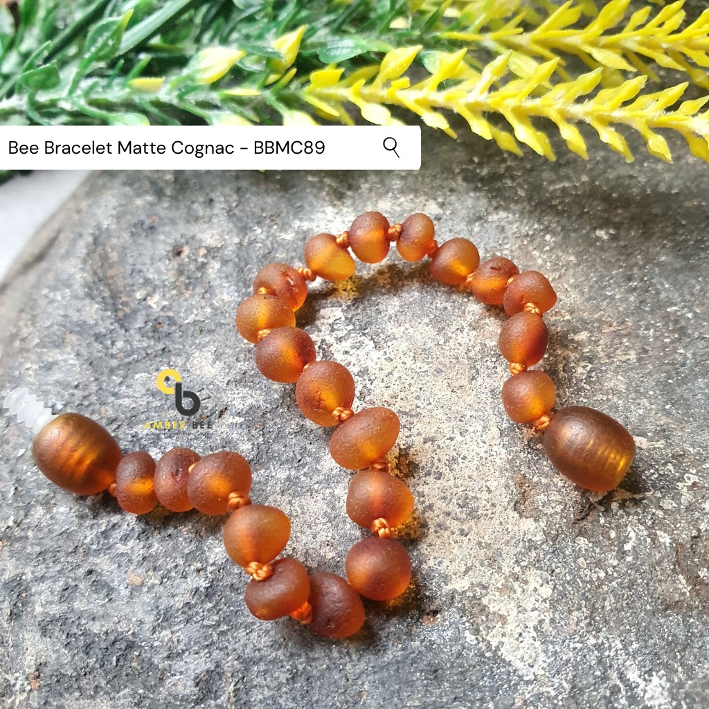 Gelang Amber Baltic Lithuania Balita &amp; Anak Matte Cognac BBMC89 By Amber Bee