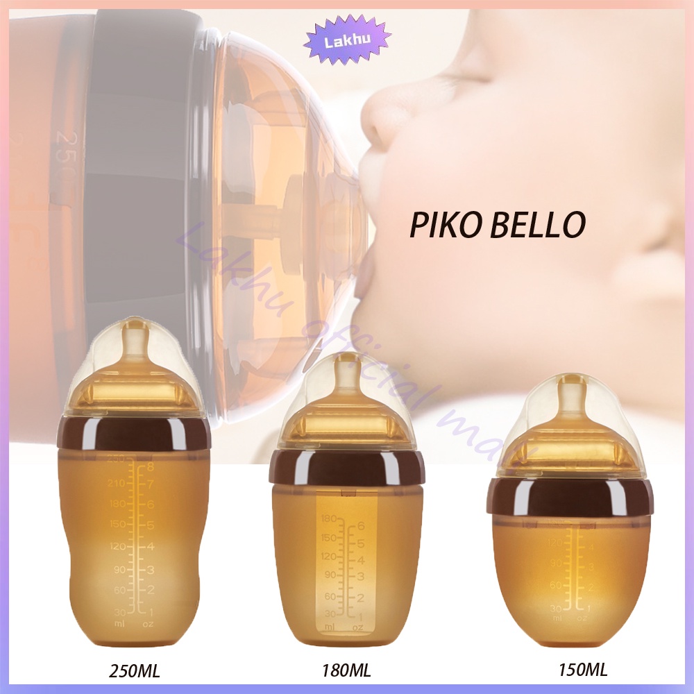 Lakhu botol susu bayi PIKO BELLO/botol susu silikon bayi/botol bayi coklat PIKO BELLO