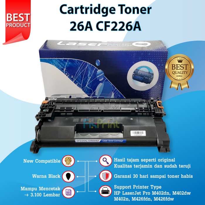 Toner Cartridge Compatible HP CF226A 26A Printer M402n M426fdn M426fdw