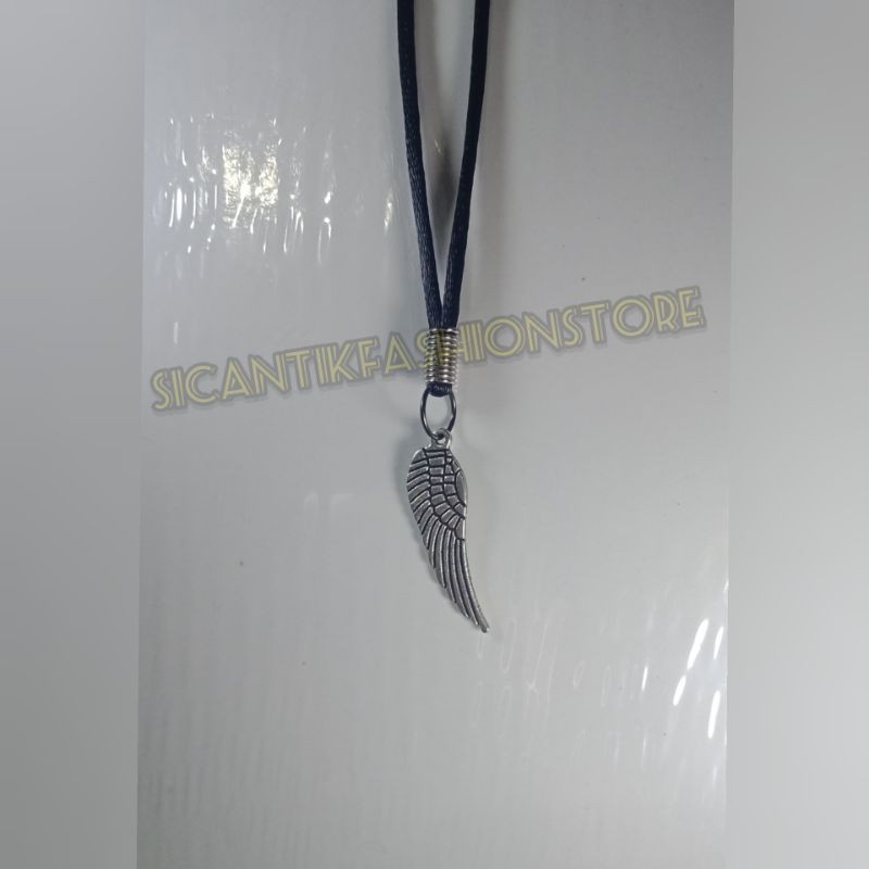 (PROMO)Kalung tali bandul pria Stainless terlaris dan terbaru