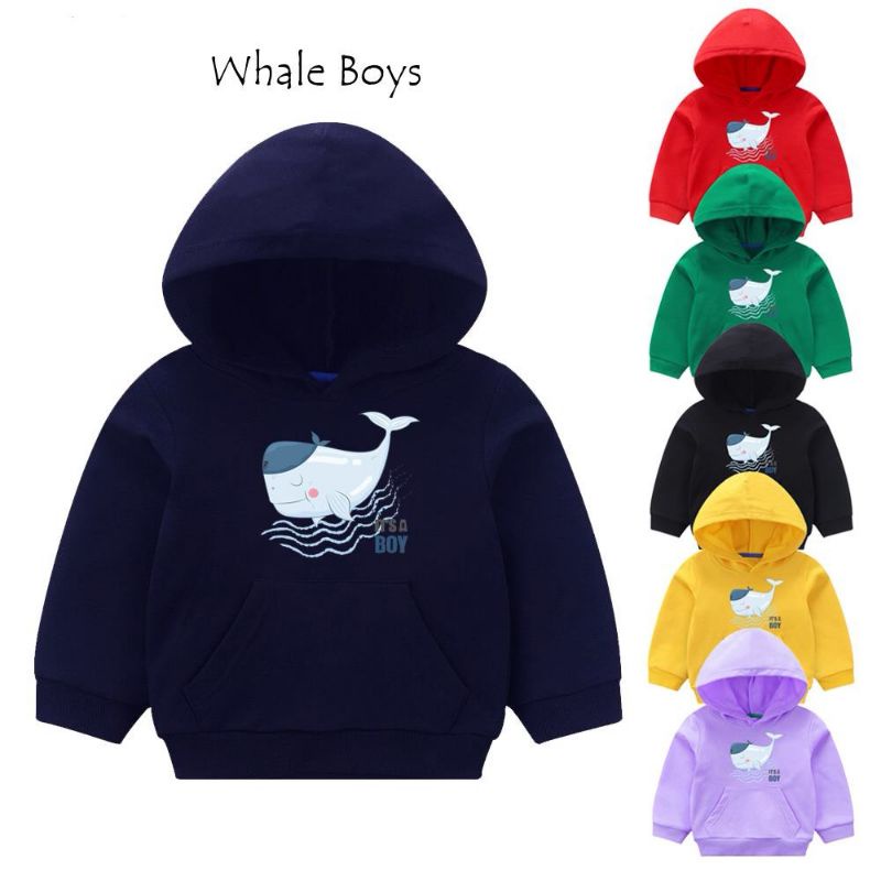 Sweater Hoodie Whale Boy