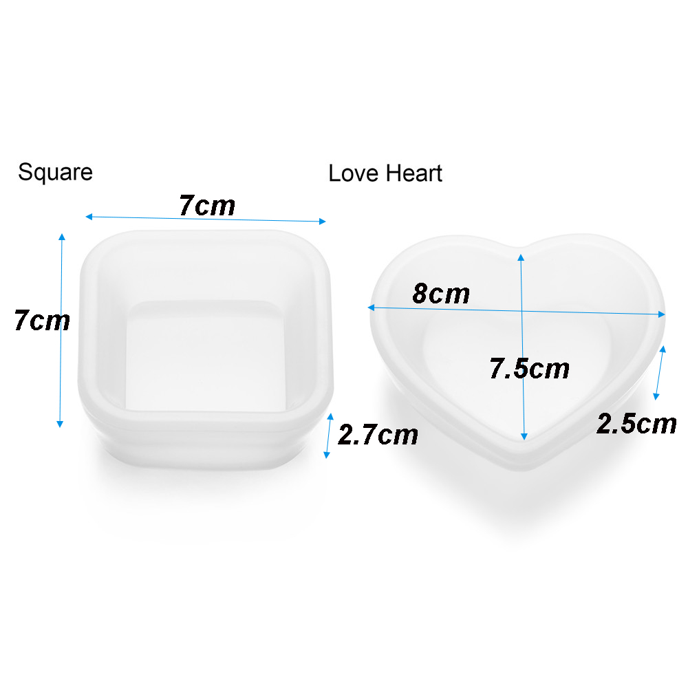 SUYOU Craft Resin Mold Transparent Plate Silicone Mould Love Heart DIY Jewelry Making Tools Epoxy Mold Square Dish