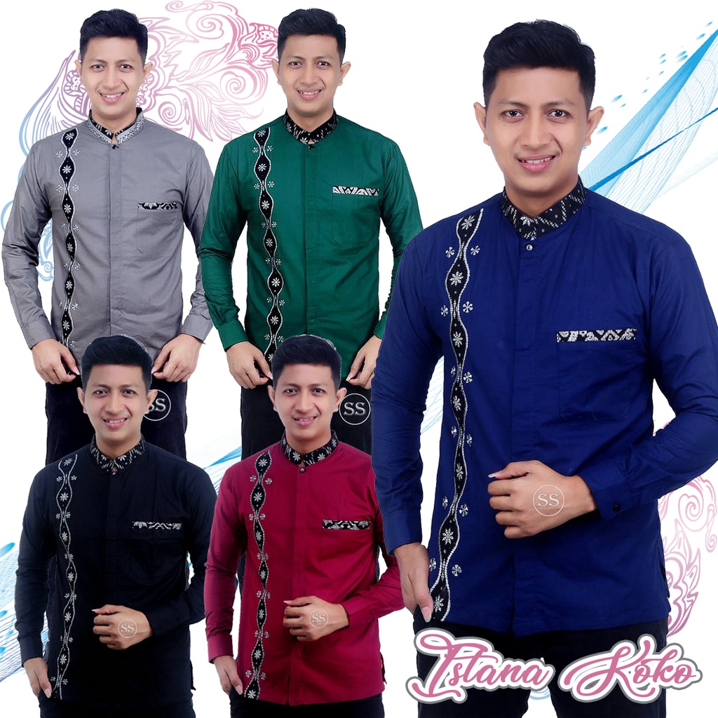 KOKO ALDEBARAN ALFAHRI Baju koko lengan panjang DEWASA motif RANTAI silver