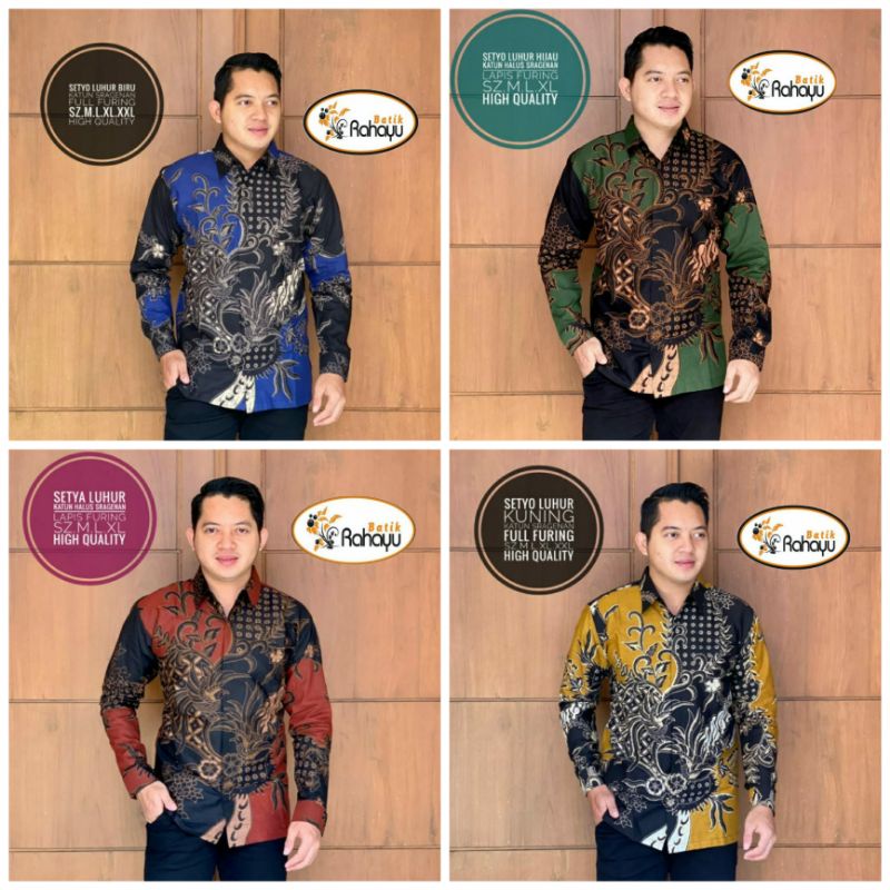 Batik Pria Rahayu Lengan Panjang Setyo Luhur Full Furing