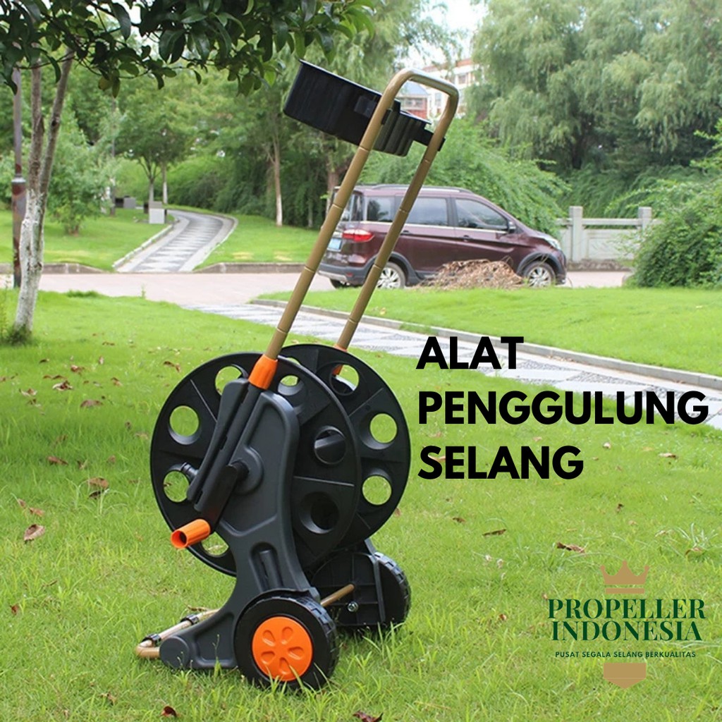 Selang Air Gulungan Selang Air Dorong Selang Taman Garden Hose Reel Penggulung Selang Portable