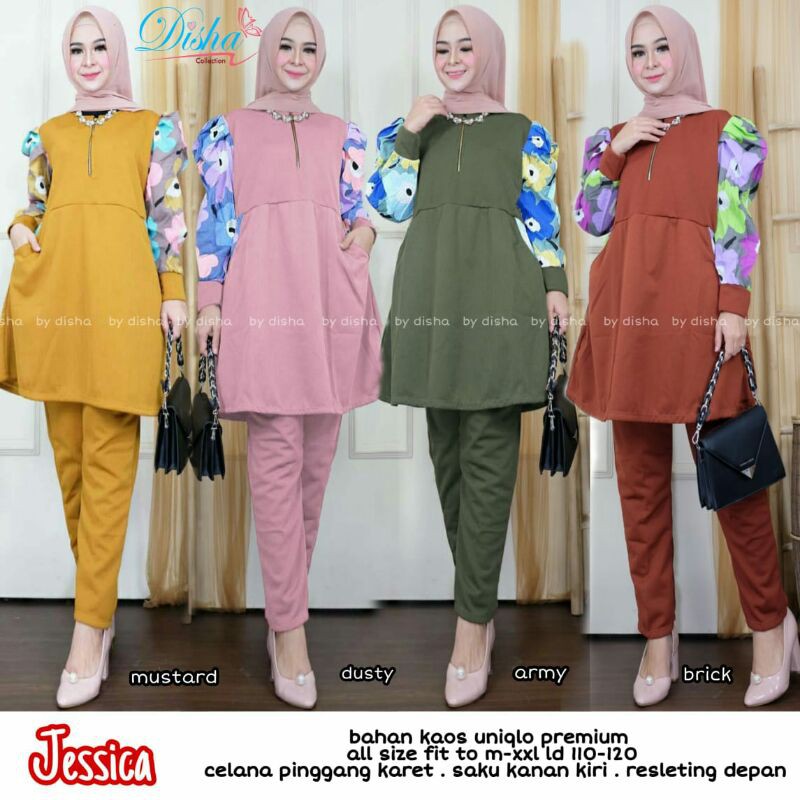 Jessica set setelan tunik dan celana panjang