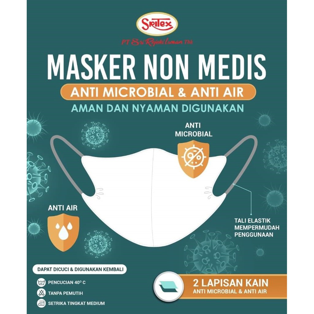 Masker Kain Sritex Bisa Dicuci - Original 100% - 1pcs