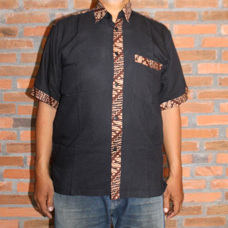 Kemeja Hem Pria Baju Batik Kombinasi Dobi