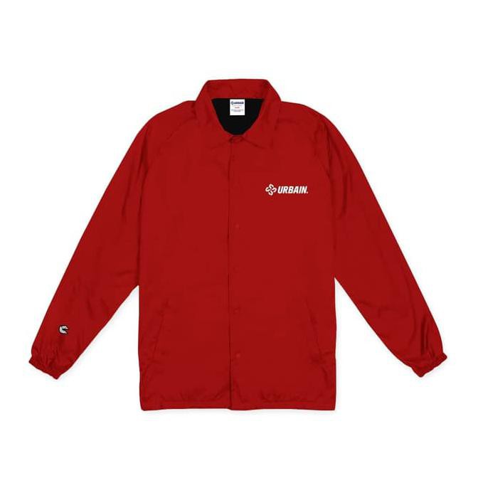 Terbaik 】☛ jaket cowok URBAIN COACH JACKET | CITY POST | RED WHITE - S BURUAN>ORDER