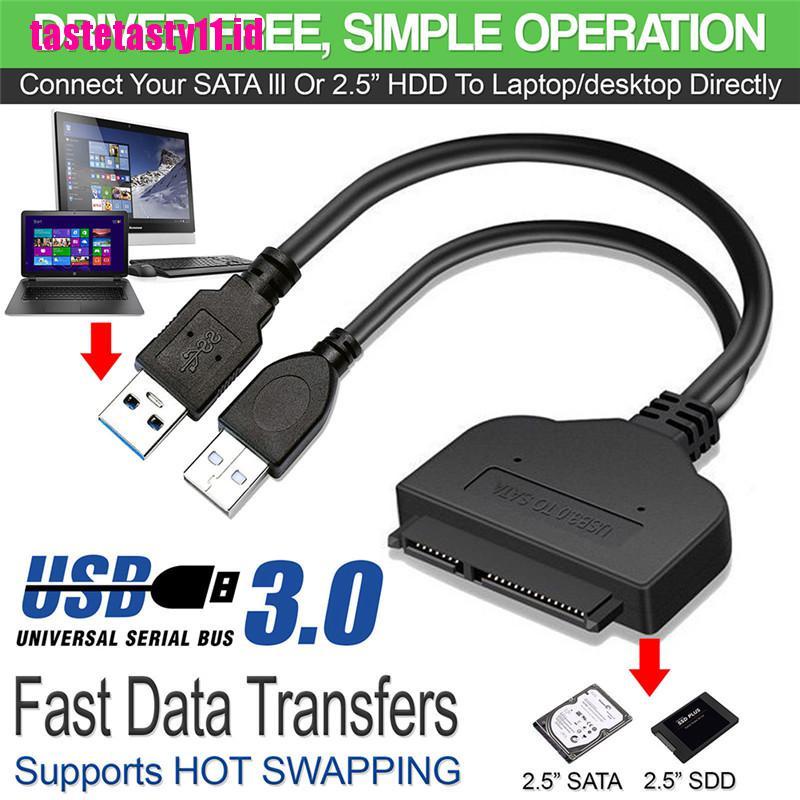 Adapter Konektor Hard Disk Drive SSD USB 3.0 Ke SATA 22 Pin 2.5 Inch