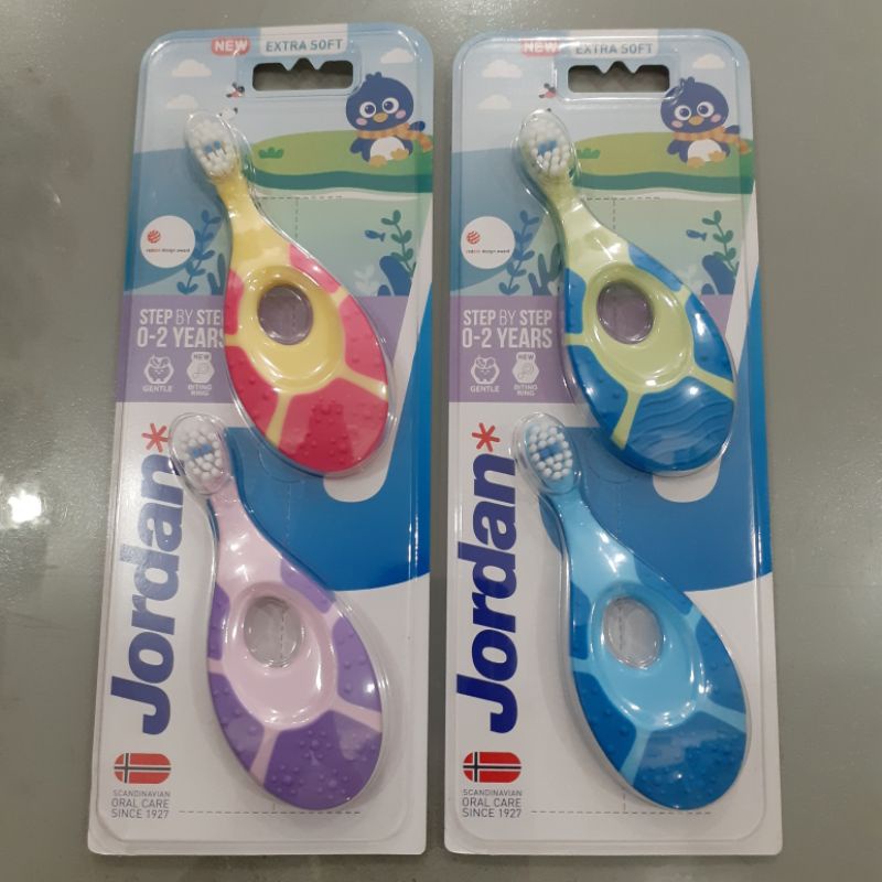 Jordan Oral Care Kids Step 1 (0-2 Years) Single &amp; Twin Pack Extra Soft - Sikat Gigi