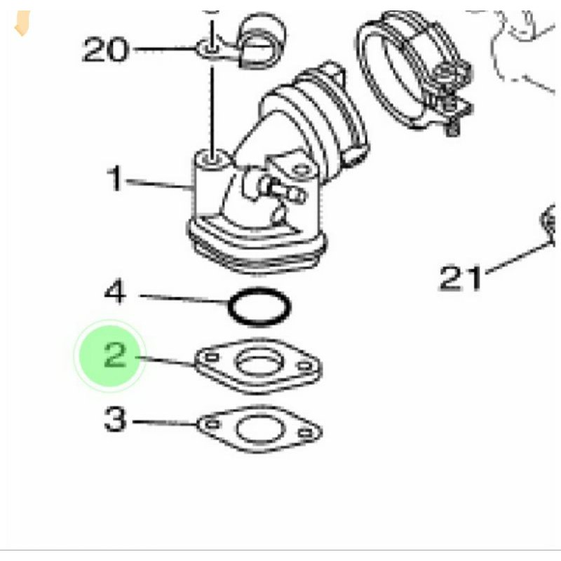 PAKING INTAKE INTEK MANIFOLD MANIPOL MIO SOUL MIO LAMA MIO SPORTY NOUVO FINO KARBU ASLI ORI YAMAHA 5MX E3595 10