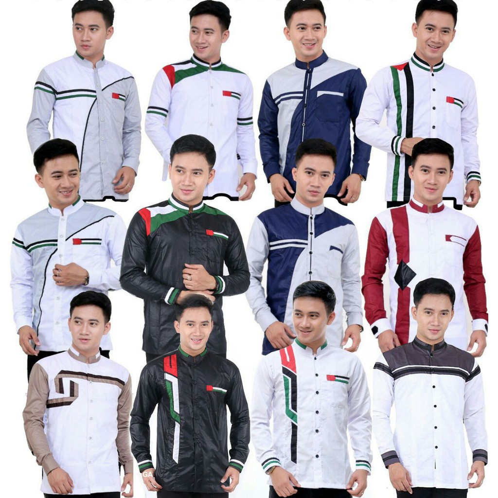 baju koko pria palestina lengan panjang ,kemeja lengan panjang