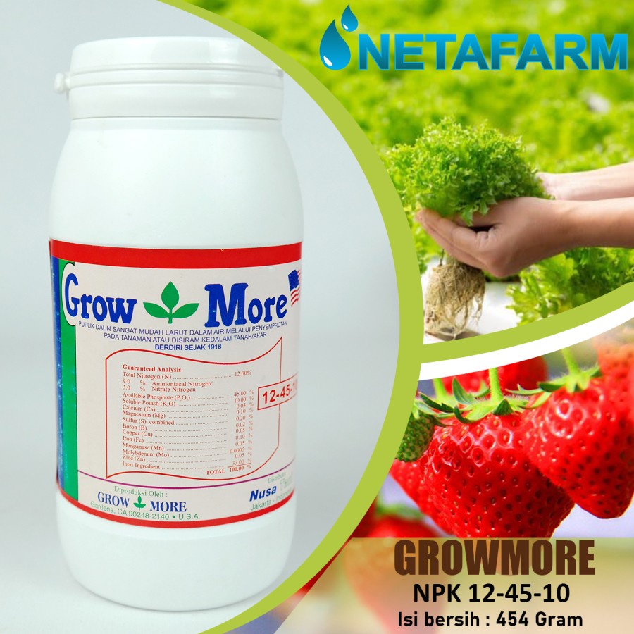 PUPUK NPK 12-45-10 GROWMORE 454 GRAM