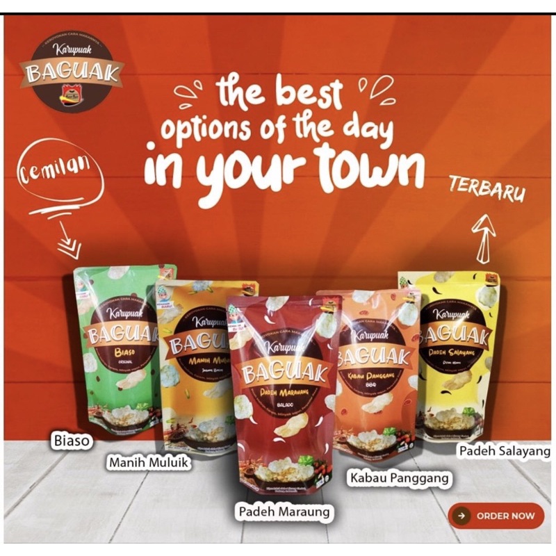 

1 Packet komplit 5 varian emping rasa of Karupuak baguak chips