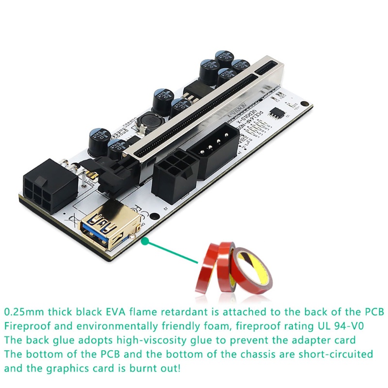 Btsg VER010 PCIE Riser VER010-X PCI Untuk Express X1 Ke X16 Adapter Card Graphic Extens