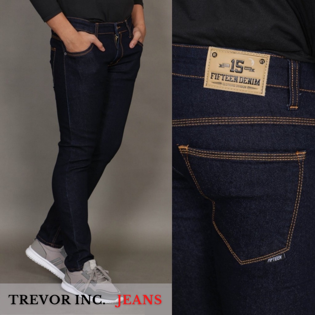 FIFTEEN DENIM - Celana Jeans Pria Slim Fit Streetch Original New Fifteen Denim / Celana Jeans Hitam-Navy Garment