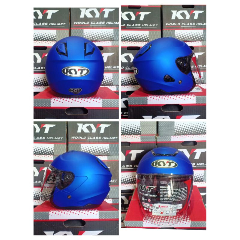 KYT Kyoto R solid blue mat