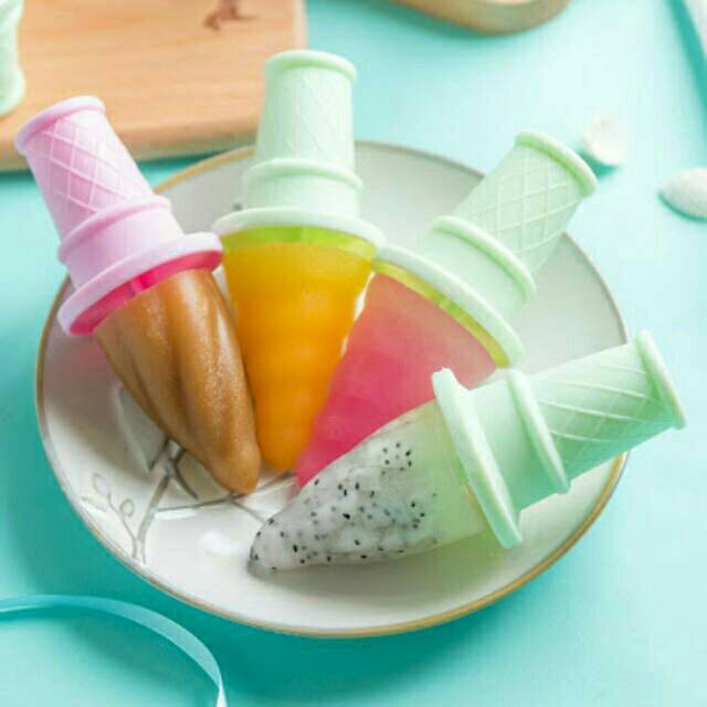 Cetakan Es Krim Buah Stik Loli Lilin Lolipop Stick Lolly Bentuk Es Cone Popsicle Ice Cream Mold