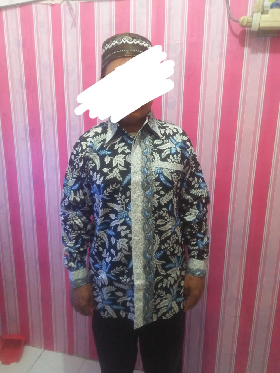 Promo Batik Couple Keluarga Sarimbit Sania Ruffle Batik Ori Ndoro Jowi Motif Blarak Biru