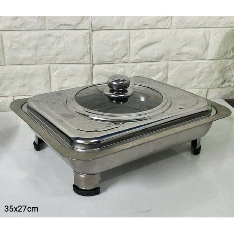 PANCI SAJI PRASMANAN KOTAK STAINLESS FAST FOOD DISH STEEL WARE
