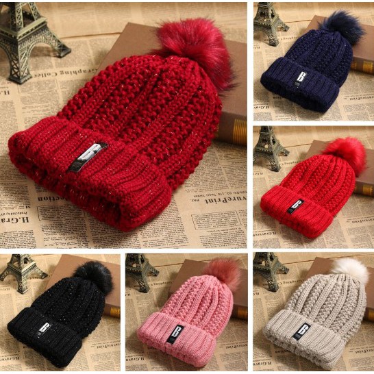 Topi Kupluk Wanita Musim Dingin Winter Beanie women Hat Import