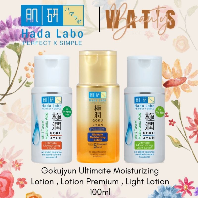 Face Toner HADA LABO Hadalabo Premium Gokujyun Light Lotion Premium Toner Strip Hijau Orange 100ml
