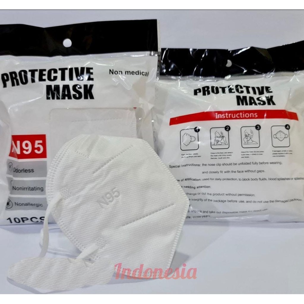 KN95 / PROTECTIVE MASK / NON MEDICAL / PUTIH / 10PCS