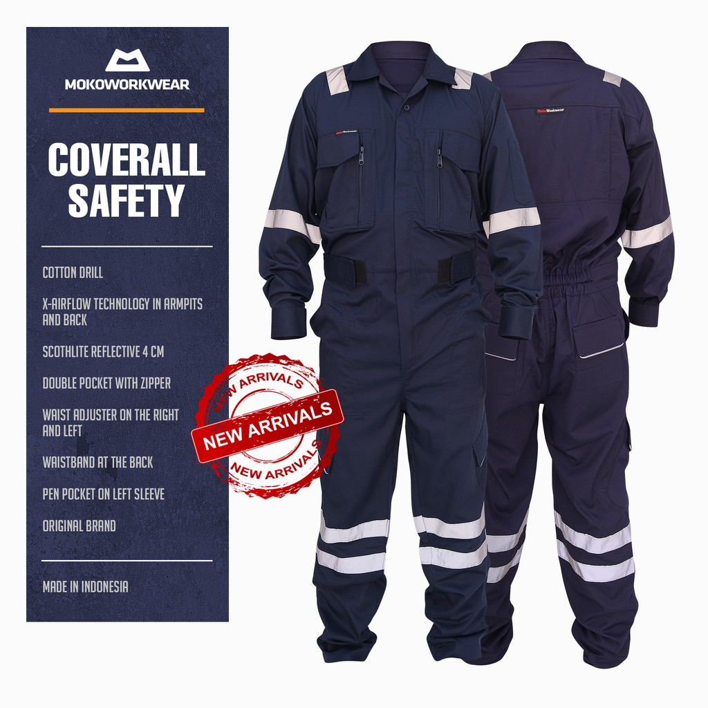 MokoWorkwear - COVERALL Safety Moko Workwear Navy