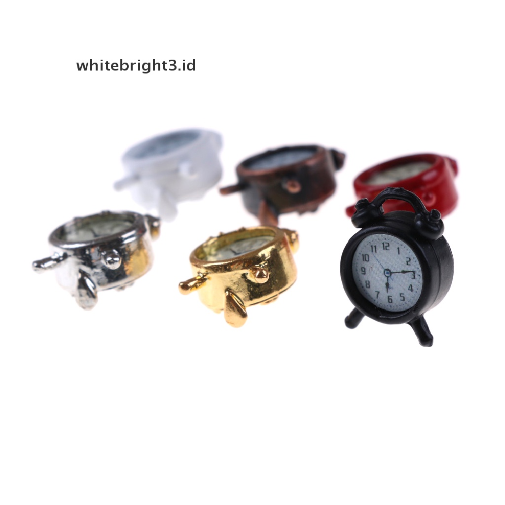 (whitebright3.id) Miniatur Jam Alarm Bahan Metal Skala 1: 12 Untuk Dekorasi Ruang Tamu Rumah Boneka  Miniatur Jam Alarm Bahan Metal Untuk Rumah Boneka 1 / 12  Miniatur Alarm Bahan Metal Untuk Rumah Boneka 1 / 12