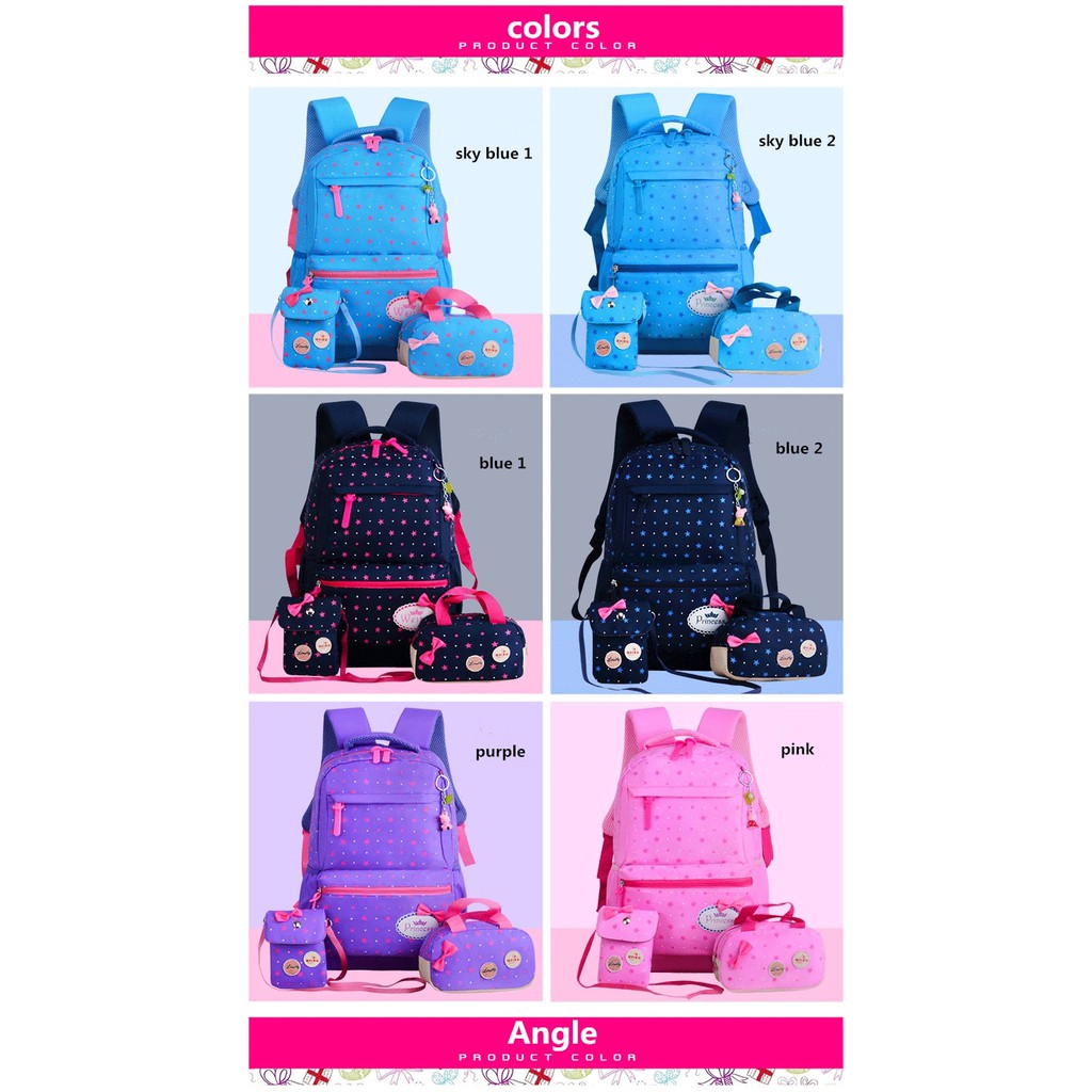 Tas Ransel Sekolah Backpack Wanita Tas Murah Ransel | Ransel Polka Bintang