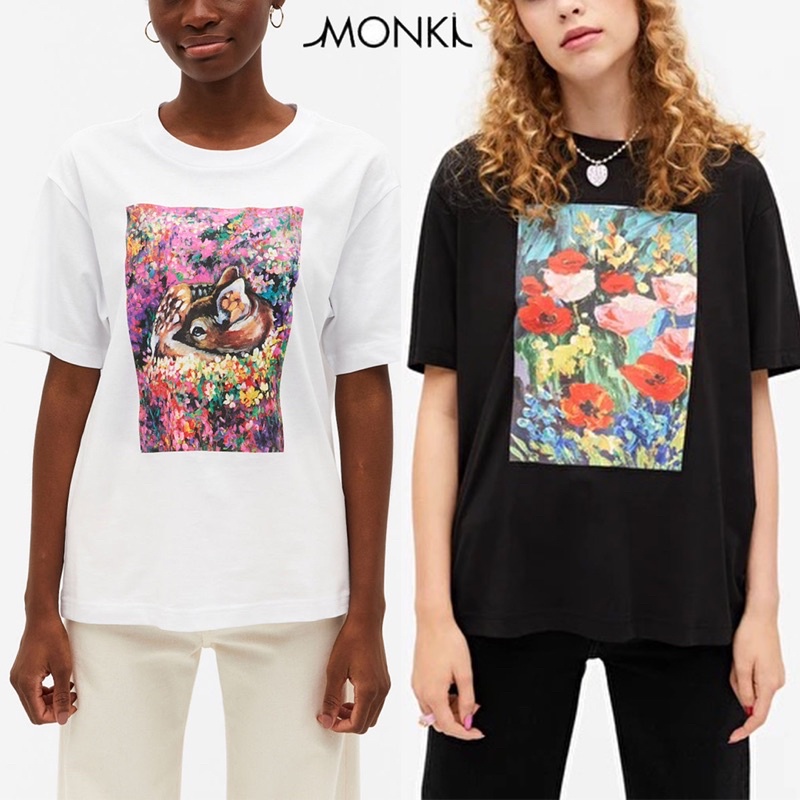 monk* Cotton tee with a flower print