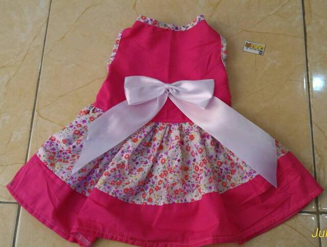 Dress princess motif bunga untuk kucing dan anjing / baju kucing imut / dress size S M L XL