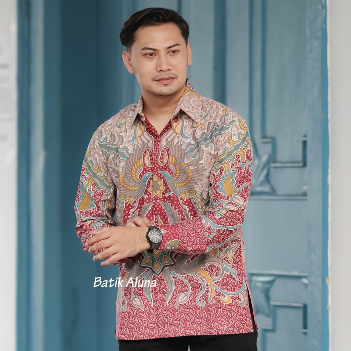 Batik pria lengan panjang Kemeja Atasan Baju batik pria laki laki lengan panjang premium cowok solo