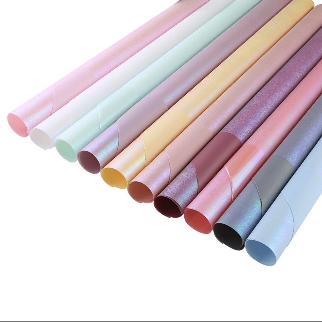 

[5 Lembar] Korean Flower Wrap Glitter Hologram / Cellophane Waterproof - FWIA