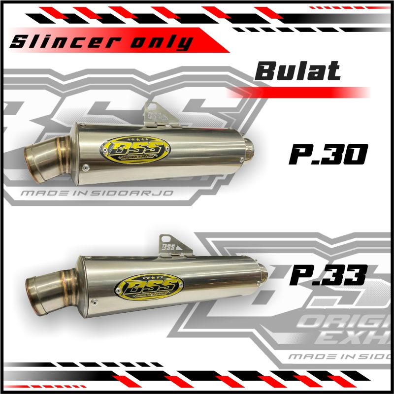 Knalpot BSS ORIGINAL MODEL BULAT free laser nama (slinser aja)