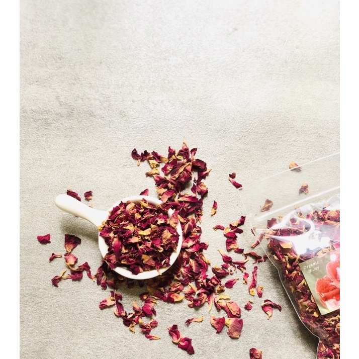 Organic&amp;Joy • Dried Rose Petals Edible Tea (Kelopak mawar kering natural,Pure,untuk teh,hiasan kue,bathsalt,dll)