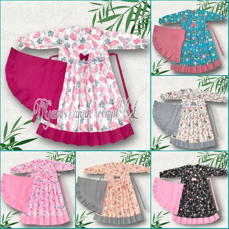 Terbaru Set Gamis Anak Bunga Syakila Kombinasi Ceruty Gamis Anak Rempel Motif Bunga Dan Karakter +