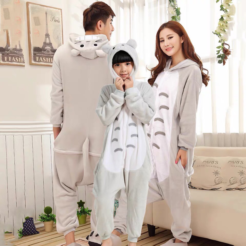 BAJU ONESIE TOTORO CAT KUCING PIYAMA KOSTUM COSPLAY DEWASA ONESIE