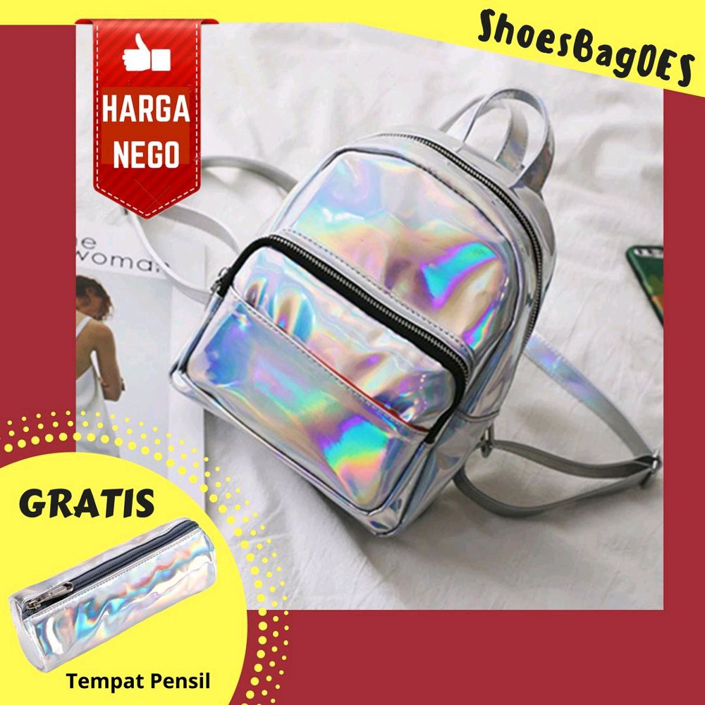 TERBARU 2019.  Tas Ransel Wanita Mini Hologram