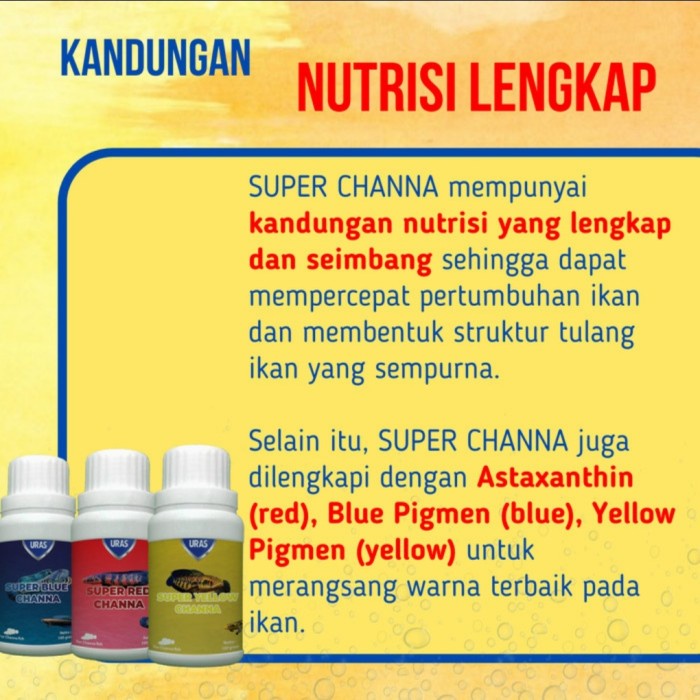 URAS - Pelet Super Channa Formula Spesial Untuk Warna